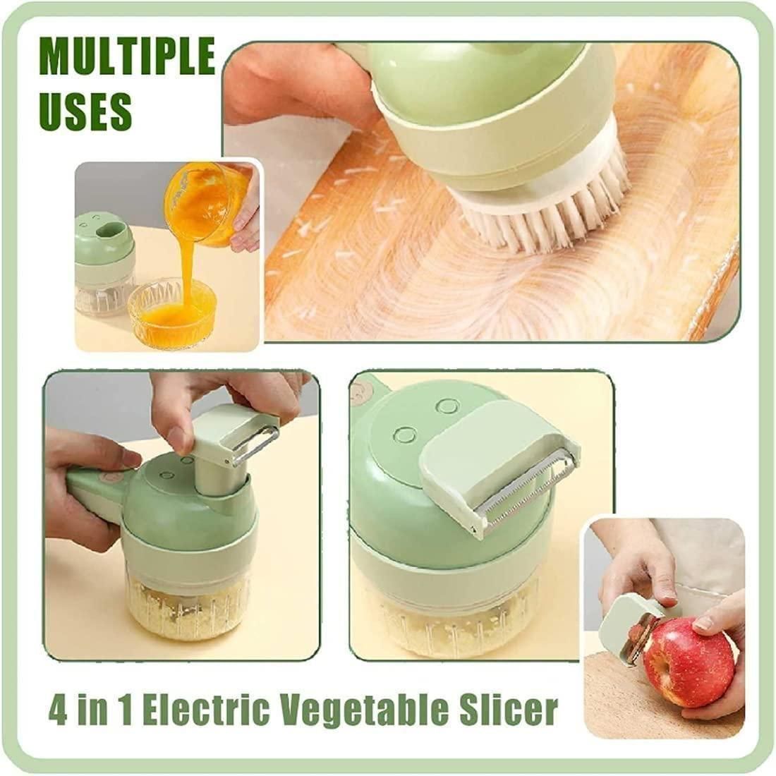 🥕 4-in-1 Portable Electric Vegetable Cutter Set