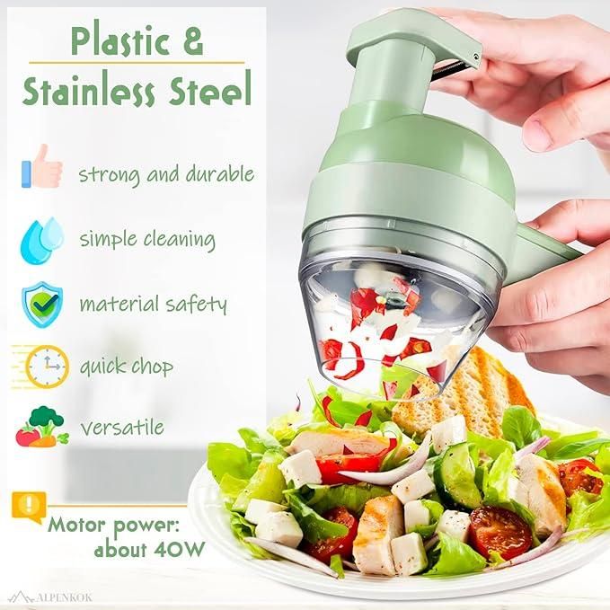 🥕 4-in-1 Portable Electric Vegetable Cutter Set