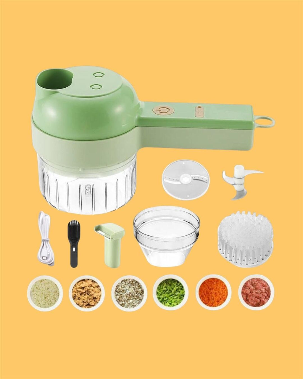 🥕 4-in-1 Portable Electric Vegetable Cutter Set