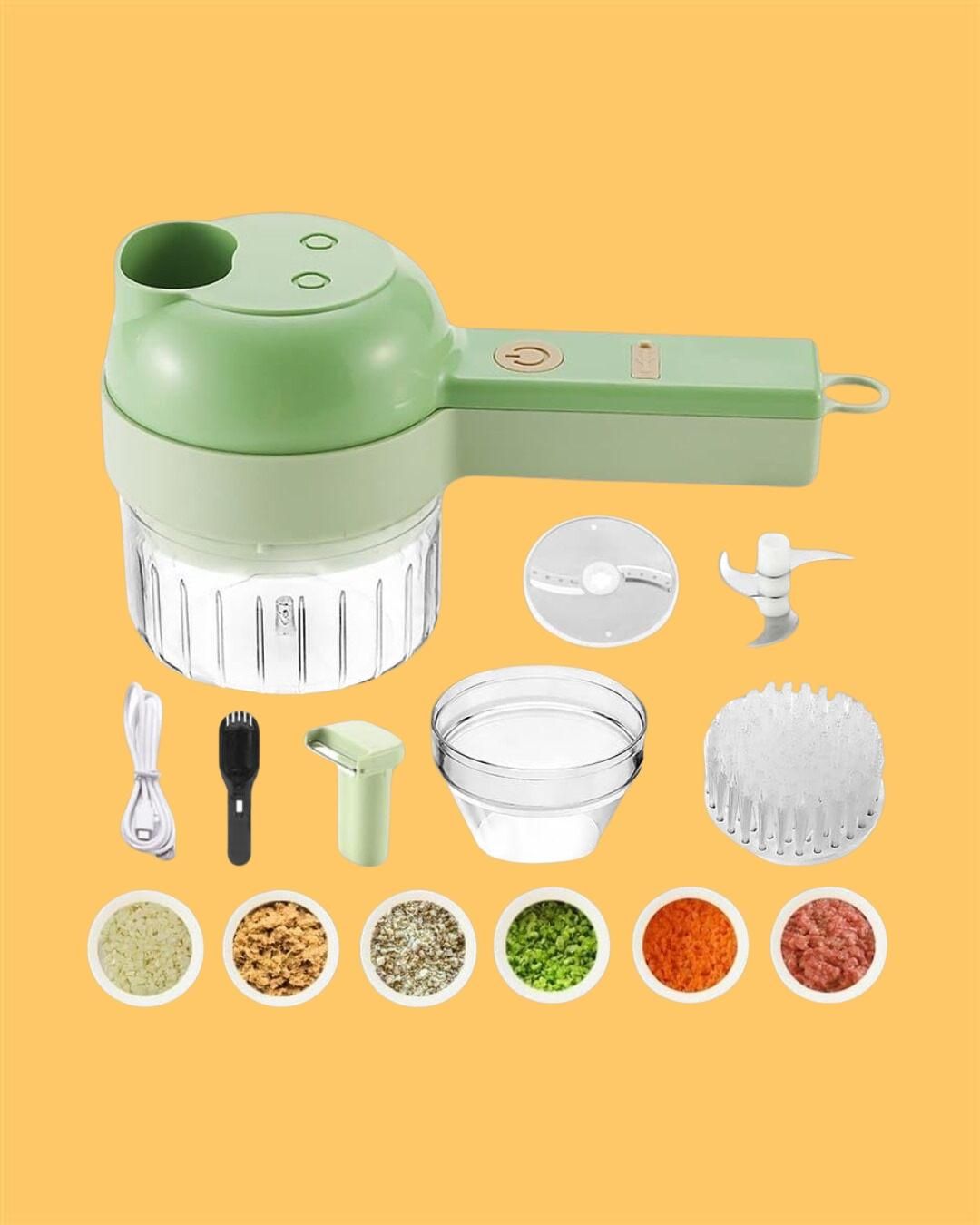 🥕 4-in-1 Portable Electric Vegetable Cutter Set