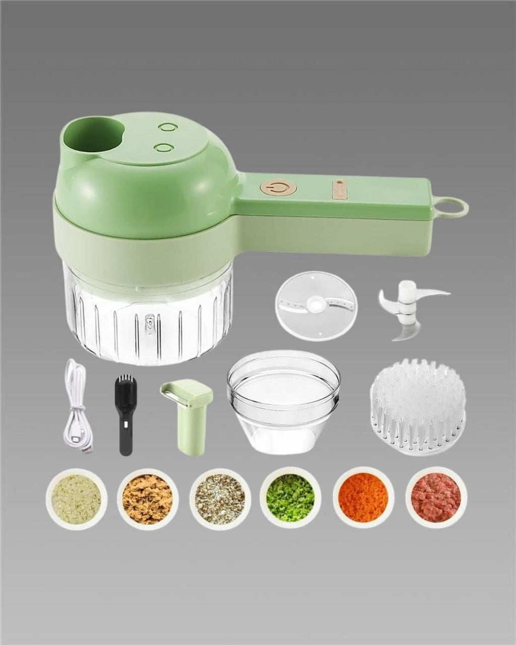 🥕 4-in-1 Portable Electric Vegetable Cutter Set