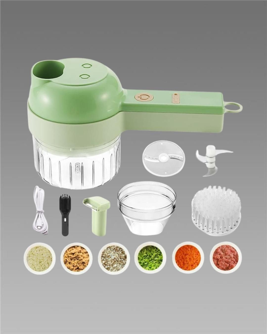 🥕 4-in-1 Portable Electric Vegetable Cutter Set